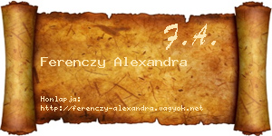 Ferenczy Alexandra névjegykártya